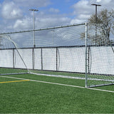 PEVO 6.5x18.5 Economy Soccer Goal shown from side angle