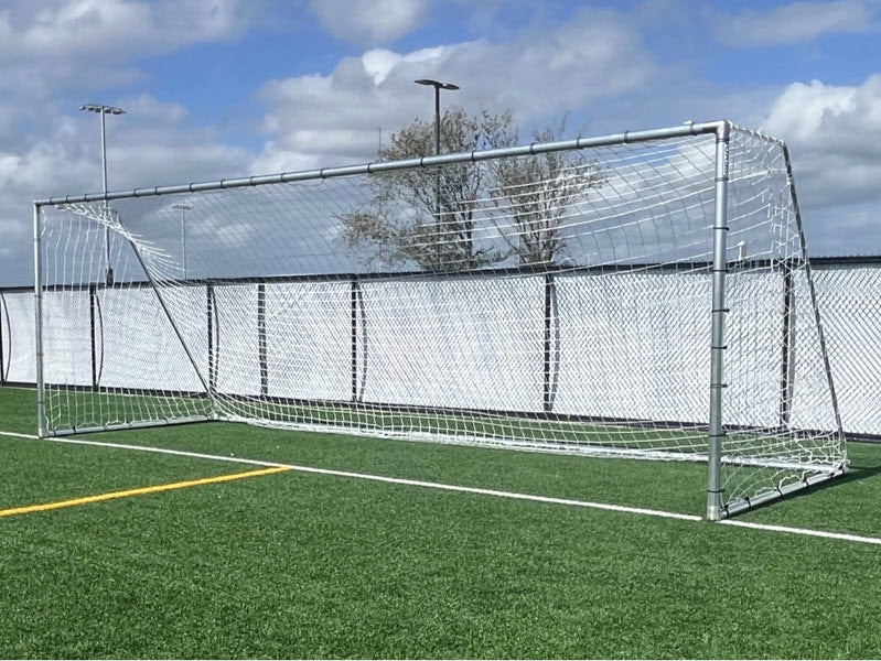 PEVO 6.5x18.5 Economy Soccer Goal with aluminum frame and net