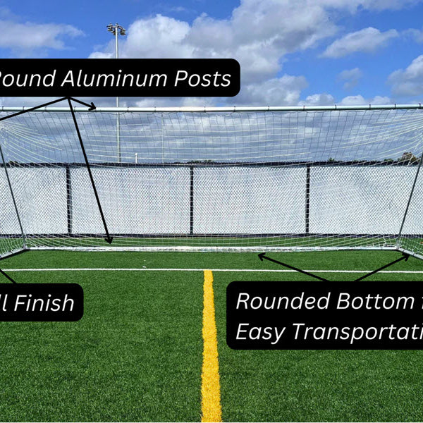 PEVO Economy soccer goal 3-inch round aluminum frame detail