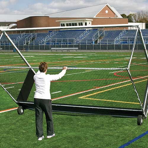 Jaypro Wheel Kit Moving a Field Hockey Goal