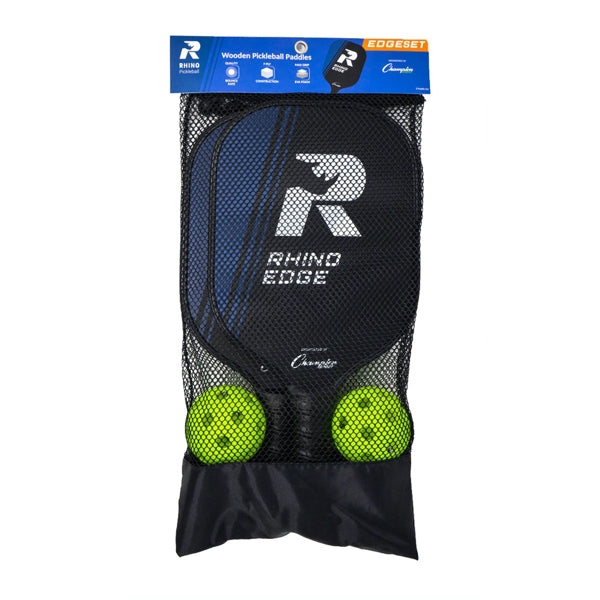 Rhino 2-Player Edge 100 Wooden Pickleball Paddle Set (Retail Packaging)