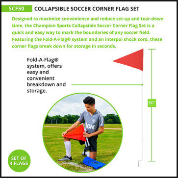 Portable Collapsible Corner Flag Set - Measurement