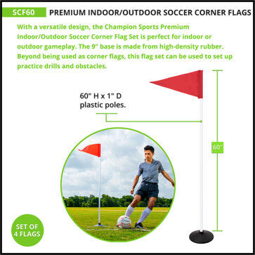 Premium Indoor/Outdoor Corner Flags with Rubber Base  - Measurement