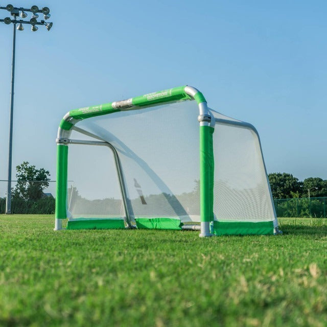 Green & White Quick Fold Aluminum Goal