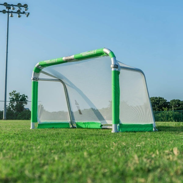 Green & White Quick Fold Aluminum Goal