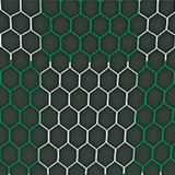 Green - White Checkered 3mm Hex Soccer Net