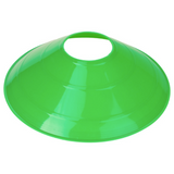 Green colored disc cones for training drills, agility exercises, and PE activities
