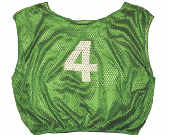 Youth numbered scrimmage vest green breathable mesh training vest