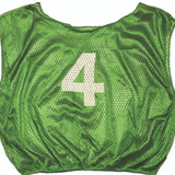 Youth numbered scrimmage vest green breathable mesh training vest