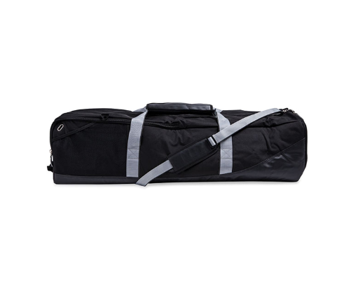 Black extra large lacrosse equipment bag with full-length stick compartment and waterproof bottom