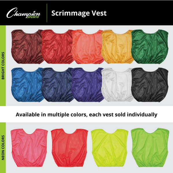 Champion Sports Scrimmage Vests – Team Practice Gear (1 Dozen)