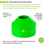 Neon Green Mini Cone Measurements