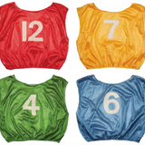 Youth numbered scrimmage vest set numbers 1–12 by the dozen