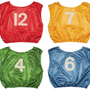Youth numbered scrimmage vest set numbers 1–12 by the dozen