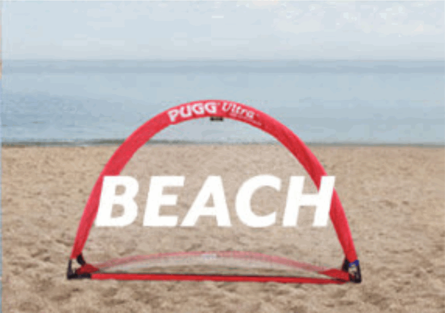 PUGG Ultra Weighted Pop-up Goal on the Beach