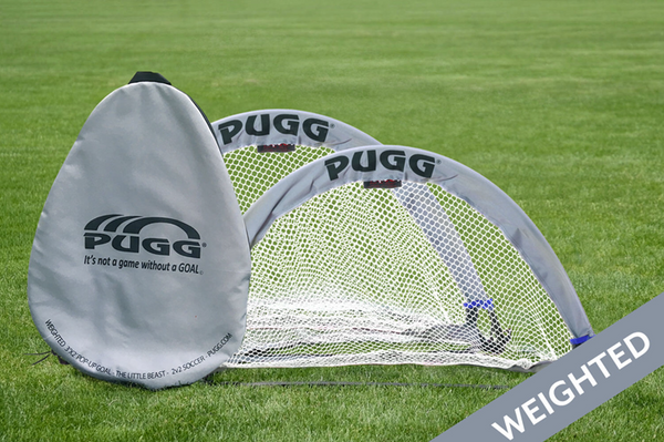 PUGG Little Beast 3 foot weighted pop-up soccer goals for youth training and backyard play