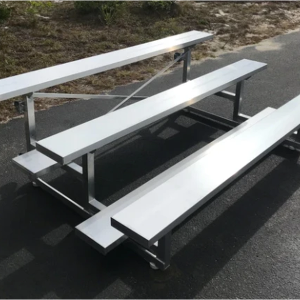 PEVO 7ft 6in 3-Row Tip-N-Roll Bleachers