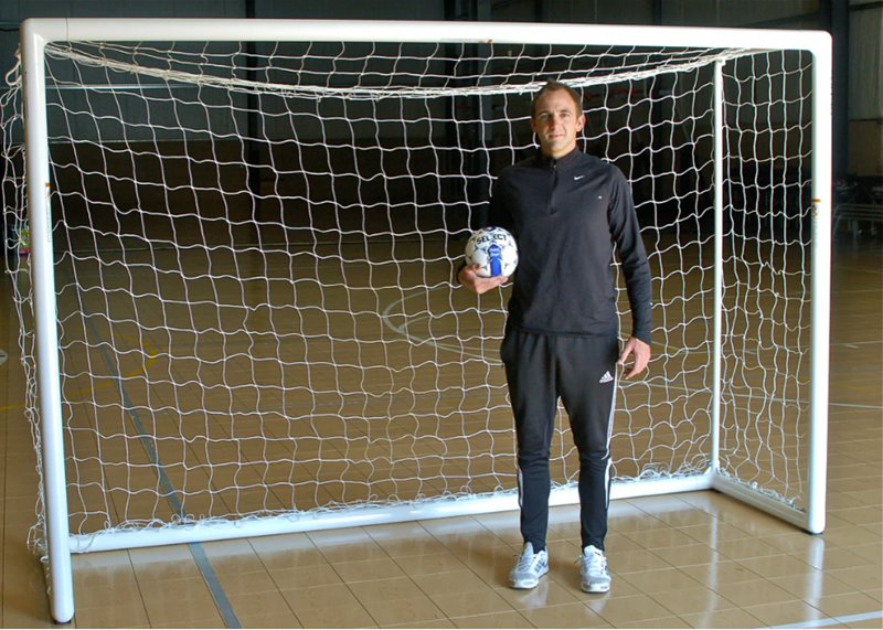 PEVO Park Futsal Goals with player