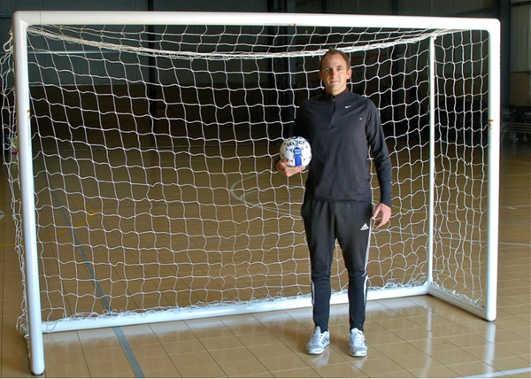 PEVO Park Futsal Goals with player