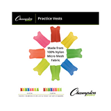 Youth practice scrimmage vests made from 100% nylon micro mesh fabric in assorted bright colors