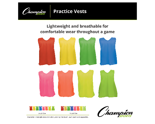 Youth practice scrimmage vests lightweight and breathable nylon mesh in bright and neon colors