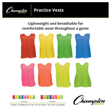 Youth practice scrimmage vests lightweight and breathable nylon mesh in bright and neon colors