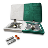 Jaypro Pro-Style Hollywood green and white double first base with anchors and plugs for baseball and softball fields