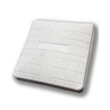 Jaypro white pro-style Hollywood baseball base, angled front view