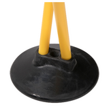 Pro Agility Pole Set molded black rubber base with three pole openings for vertical and diagonal agility training drills