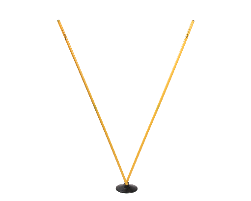 Pro Agility Pole Set angled configuration for soccer and football agility drills with stable rubber base