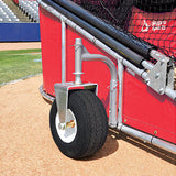 Red Big Bomber Elite Batting Cage - 18 inch oversized Turf Friendly Tires