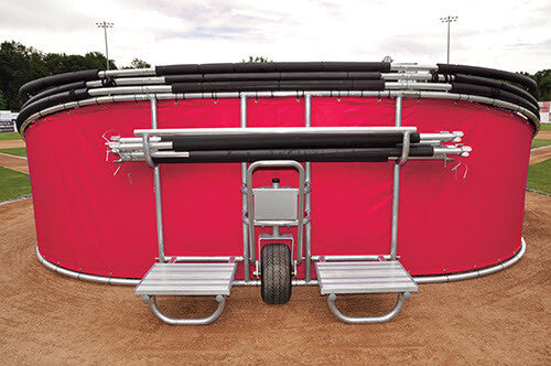 Red Big Bomber Elite Batting Cage - Folded Down