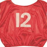 Youth numbered scrimmage vest red polyester mesh front back