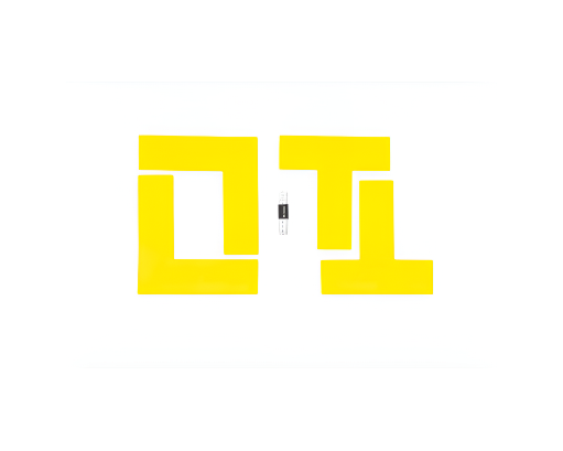 Rhino Pickleball Court Marker Set T and L shaped bright yellow temporary court line markers for gym floors and outdoor courts