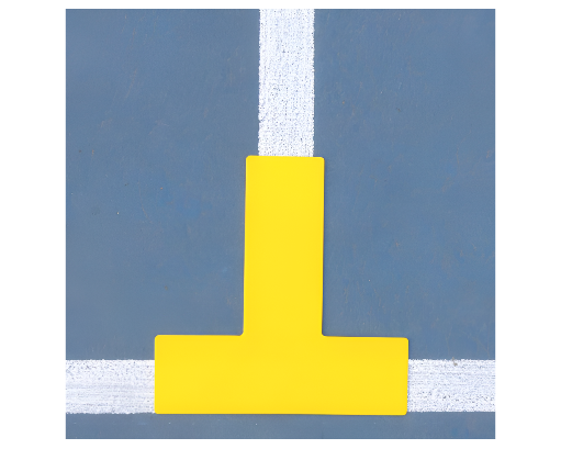 Rhino Pickleball T-shaped court marker bright yellow portable pickleball boundary line for indoor and outdoor courts