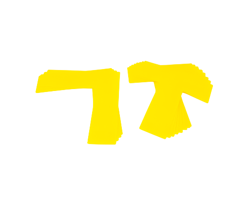 Rhino Pickleball Court Marker Set stacked bright yellow T-shaped portable boundary markers for temporary indoor and outdoor court setup