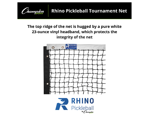 Heavy duty pickleball net with 3mm braided netting and vinyl top band