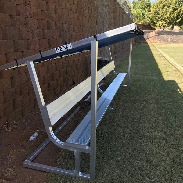 PEVO Covered Team Benches - Side View