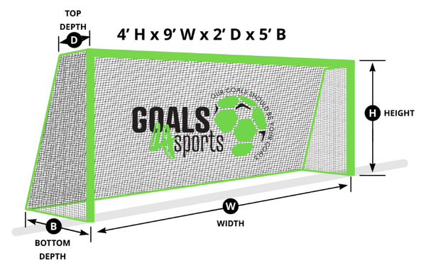 4'x9'x2'x5' 4mm Soccer Net | White