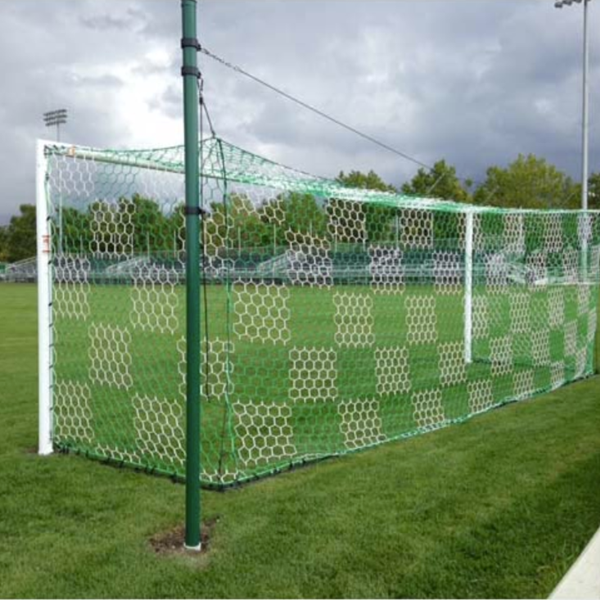 Two Tone 3mm Hex Soccer Nets - Green and White on Goal