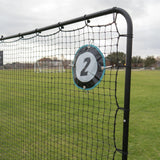 Net with a target labeled '2' on a sports field
