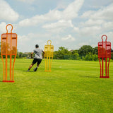 Soccer coaching drill using professional training mannequins