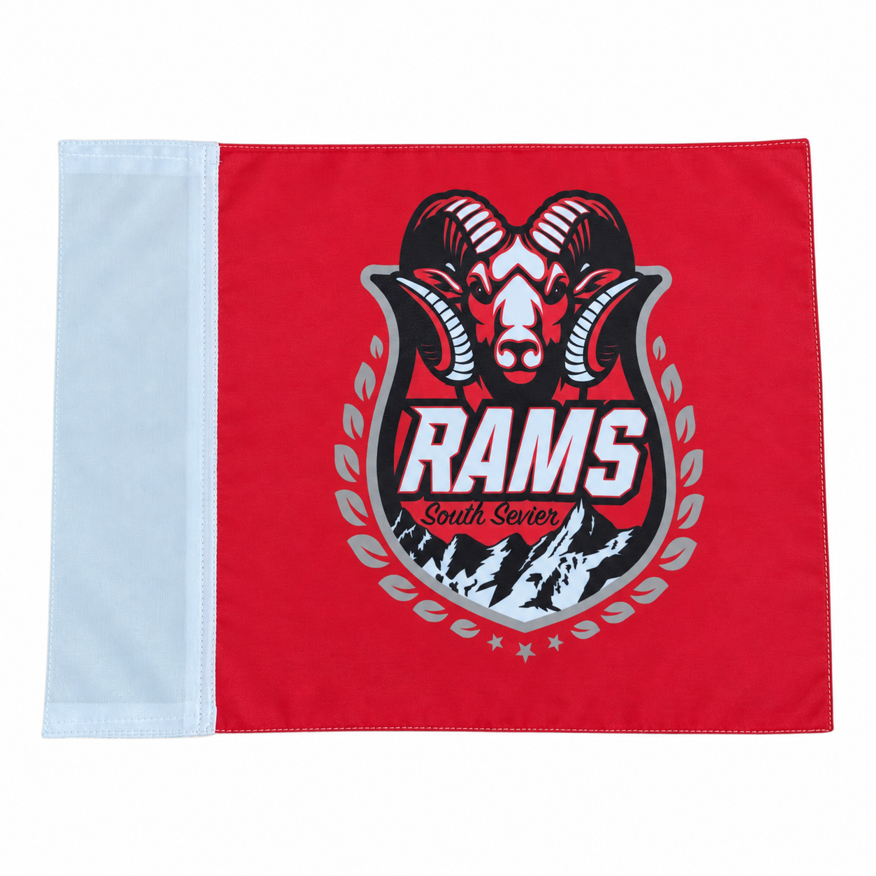 South Sevier Rams custom red soccer corner flag with team logo