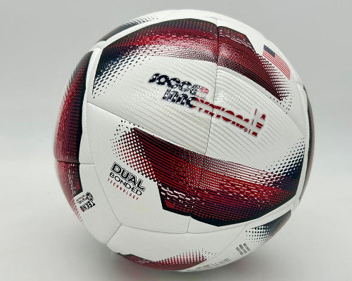 Spark Soccer Ball 2026 USA size 5 red white and blue with American flag detail on white background