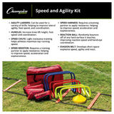 Complete Speed & Agility Training Kit with ladders, hurdles, resistance chute, cones and carry bag by Goals4Sports®