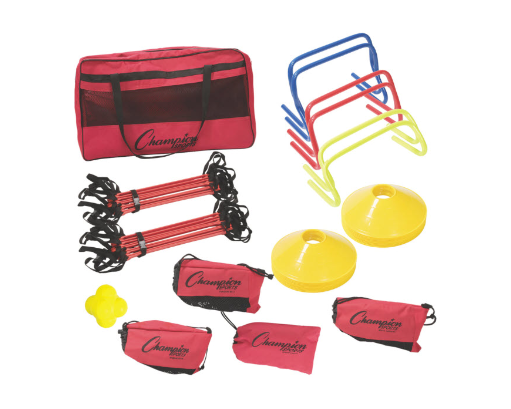 Multi-sport Speed & Agility Training Kit with resistance harness, ladders and hurdles for youth and high school athletes