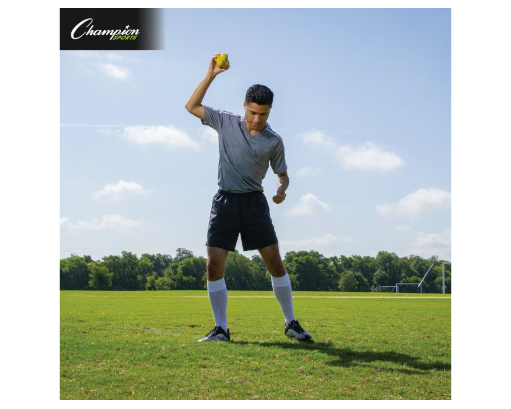 Soccer player using reaction ball from Speed & Agility Training Kit to improve reflexes and hand-eye coordination
