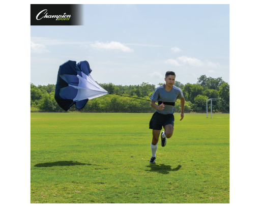 Sprint resistance parachute drill for speed training using Speed & Agility Kit equipment