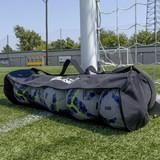 Mesh-sided soccer ball bag for airflow and drying