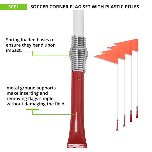 Corner Flag with Plastic Pole and Spring Base